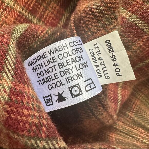 Orvis Perfect Flannel Button Down Shirt Plaid Mens Size XXL Style 1L21 Red Green - Picture 10 of 13